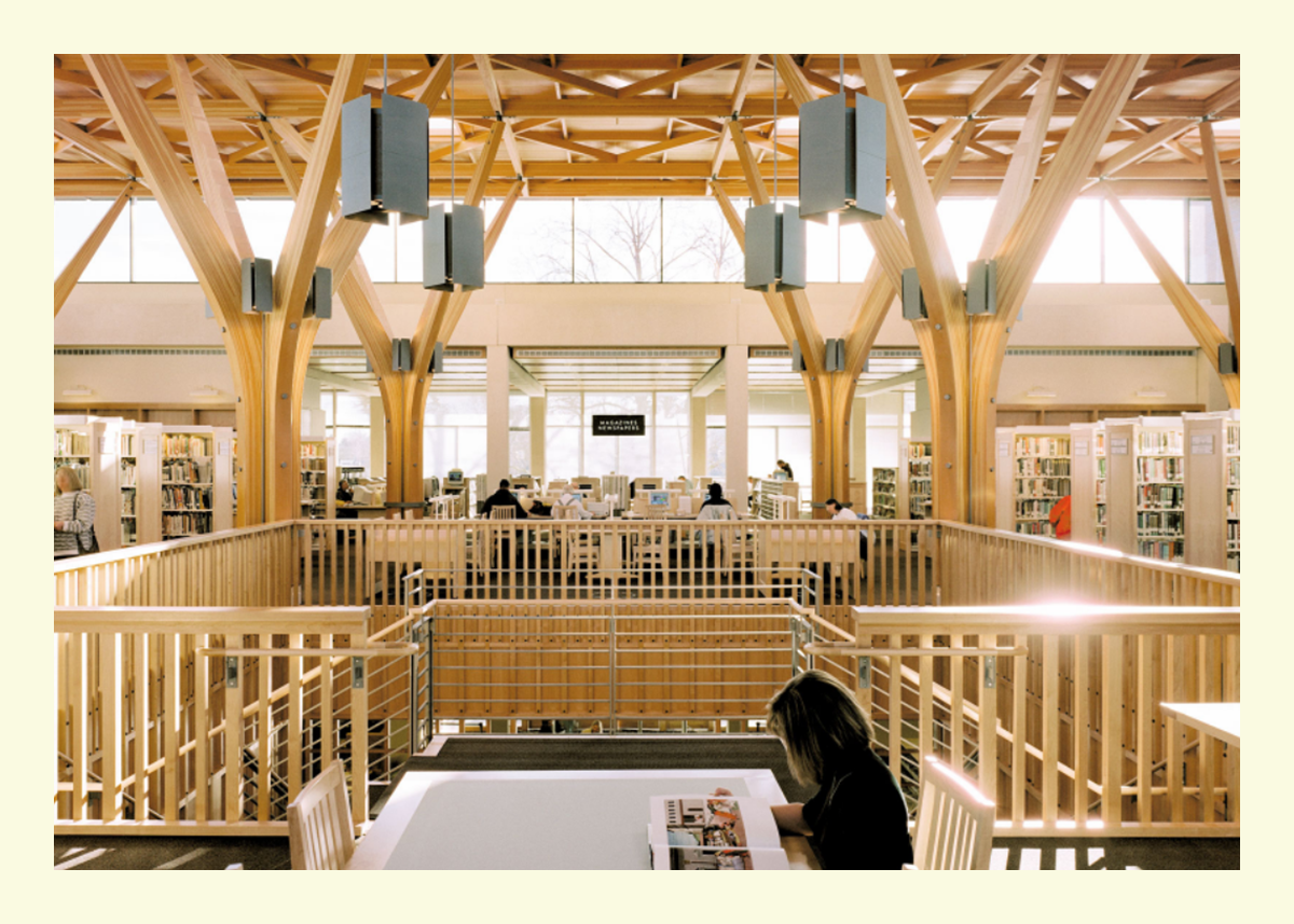 Biblioteca de Beaverton, nos EUA, aposta na madeira para acolher comunidade local