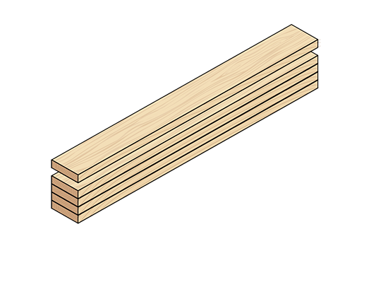 Glue-laminated timber (glulam): mass timber product manufactured from bonding of wooden lamellae oriented in the same direction, resulting in linear structural elements used as beams and columns. Urbem glulam are produced with mechanically graded (MSR) Southern Yellow Pine lamellae glued together with structural adhesive (PUR) free from formaldehyde. Glulam beams and columns produced by Urbem can be treated by impregnation on autoclave (CCA, CCB and MCA-C) to resist to decay and termites.