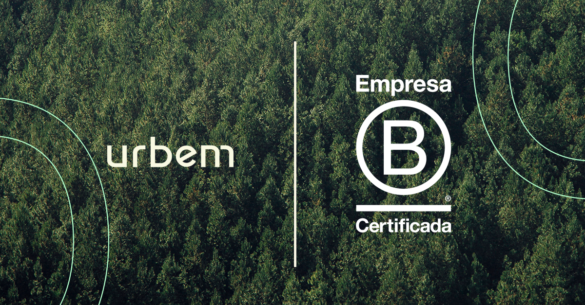 Capa com o logo da urbem e da certificação de sistema B